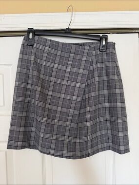 Banana Republic Gray Plaid A-Line Skirt